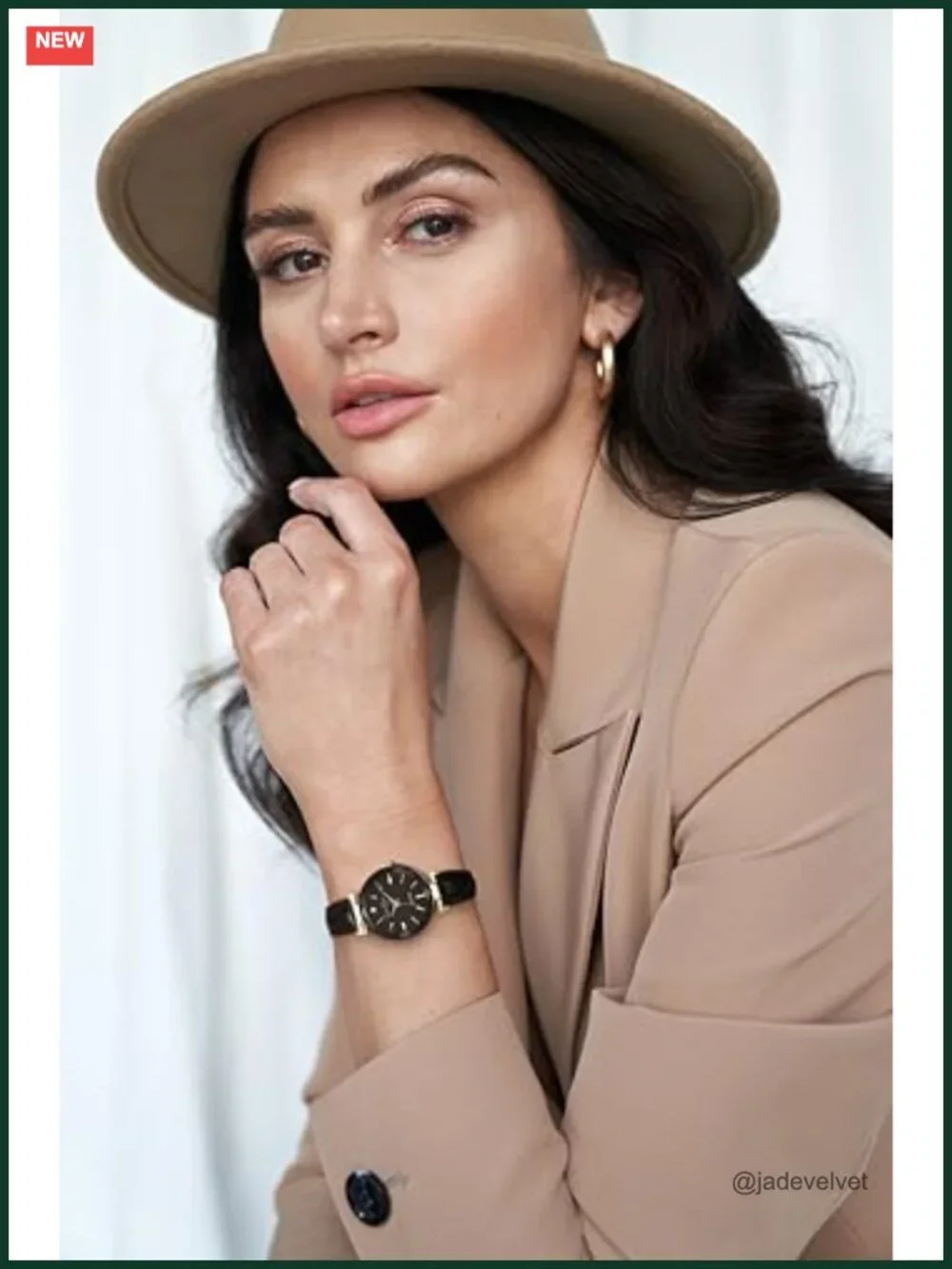 Womens Dress Watch Quartz Vegan Leather Band Crystal Diamond Face